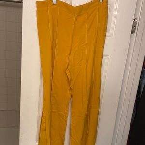 Yellow Trousers with stitch pattern XL -cider